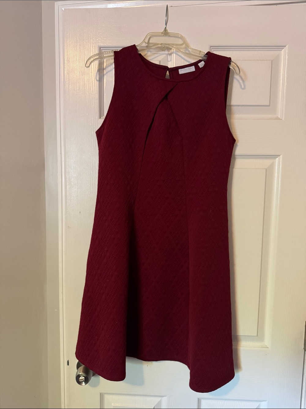 New York & Company Sleeveless A-Line Dress in Deep Wine